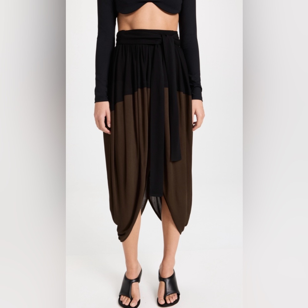 Proenza Schouler Gathered two-tone voile midi skirt - Picture 4 of 9